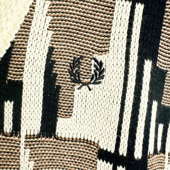 Fred Perry jacquard knitted tank Wax Yellow 10 - Picture 3 of 6